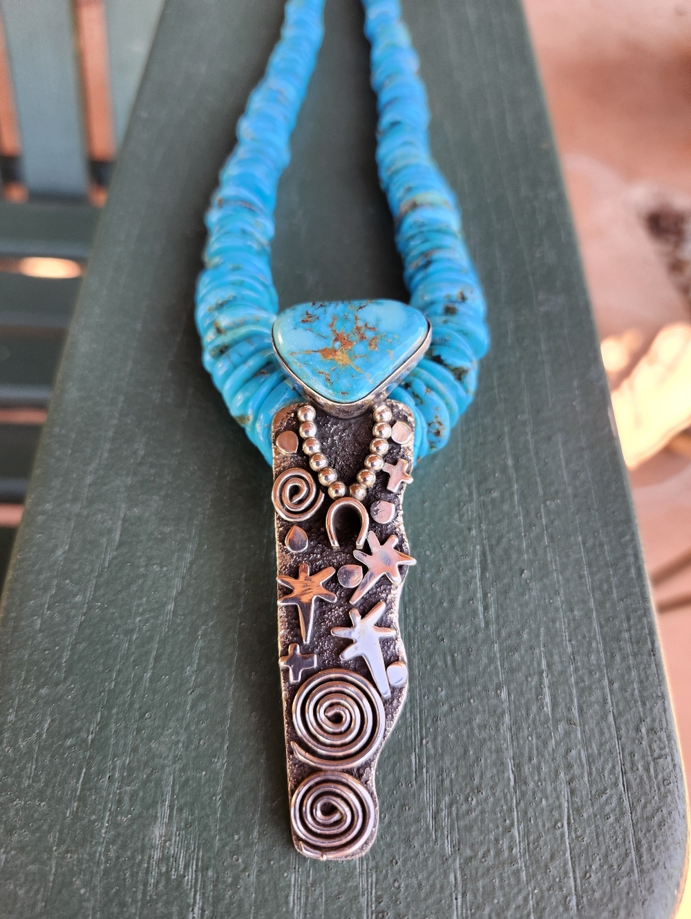 Sterling Silver Navajo Alex Sanchez Statement Necklace - Picture 10 of 17